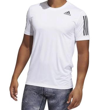Imagem de Camiseta Adidas Techfit 3-Stripes Fitted Masculino - Branco