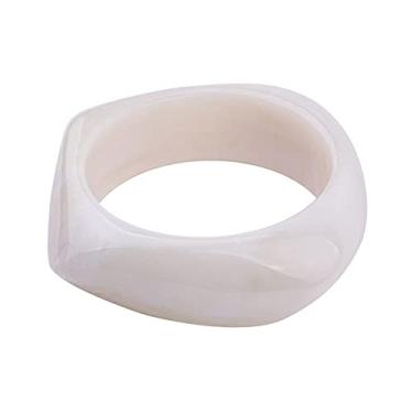 Imagem de Caiyao Pulseira de resina acrílica colorida, pulseiras, placa de acetato de tartaruga, vintage, ampla irregular, geométrica, pulseira de plástico para mulheres e adolescentes, Resina acrílica,