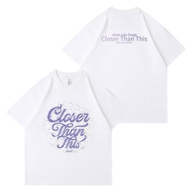 Imagem de Camiseta Jimin Closer Than This Star Style Estampada Manga Curta para Fãs, Branco, G