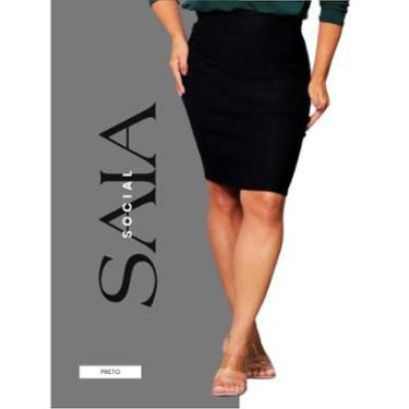 Imagem de Saia Mídi Justa Lápis De Bengaline Social Elegância no Seu Dia a Dia-Feminino