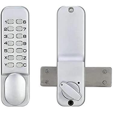 Imagem de Fechadura inteligente à prova d'água Mecânica Fechadura de porta digital com botão de pressão Teclado Conjunto de fechadura de combinação de código sem chave Fechadura eletrônica inteligente