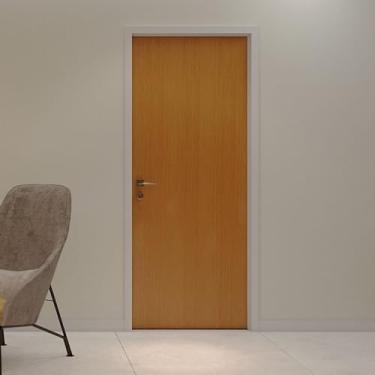 Imagem de Folha de Porta de Madeira 210x80cm Espessura 3,5cm MMC Eucaplac Eucatex Nogal Mel