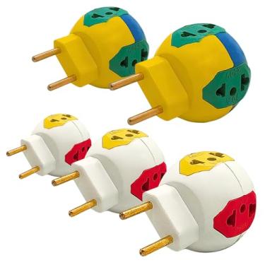 Imagem de Kit 05 Adaptadores De Tomada Benjamim Power Ball Circulo Com 4 Entradas Multiplicador de Tomadas 10A 20A - Complete Store®