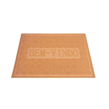 Imagem de Tapete Porta Capacho Bem Vindo Entrada Decoração Apartamento Areia