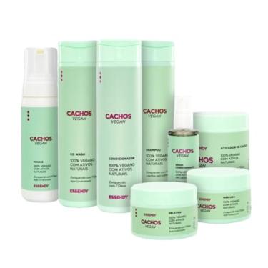 Imagem de Kit Cachos Vegan Essendy Home Care Nutrição Intensa Cabelos Cacheados, Ondulados e Crespos (8 Produtos)