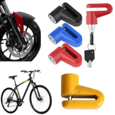 Imagem de Trava De Disco Cadeado Anti-Furto Para Moto Bicicleta Universal Para Freios a Disco (Amarelo)