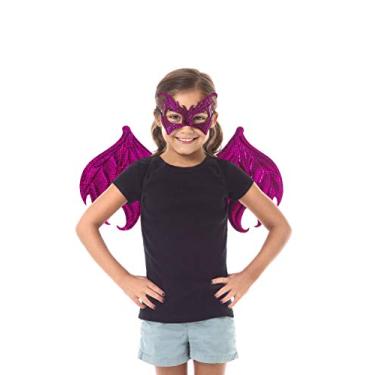Imagem de Little Adventures Reversible Dragon Mask and Wing Sets for Boys & Girls - Pink/Magenta