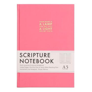 Imagem de Caderno de diário bíblico inspirador, diários cristãos para mulheres e homens, versículo exclusivo em cada página, planejador mensal para qualquer ano e plano de leitura anual das escrituras, 240