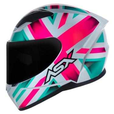 Imagem de Capacete ASX City Kingdom Branco Rosa e Tifanny - Axxis, 58