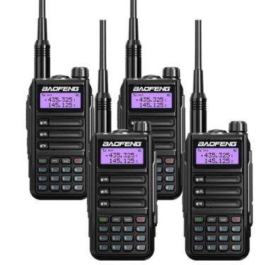 Imagem de Kit 4 Radios Comunicador Baofeng UV16 Walk Talk Longo Alcance Dual Ban