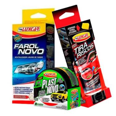 Imagem de Kit Manutenção Carro Revitalizador Farol Tira Riscos Supeficiais 120g 
