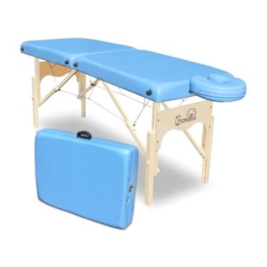 Imagem de Maca Portátil Profissional 65cm C/regulagem de Altura - 350kg - Barelle Azul-claro