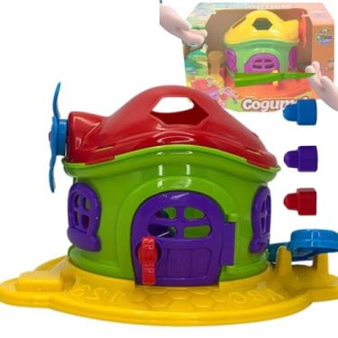 Imagem de Brinquedo Blocos Educativo Casinha Cogumelo Infantil Kit 3 Peças De Encaixar Montar Cor Colorida Sortida.