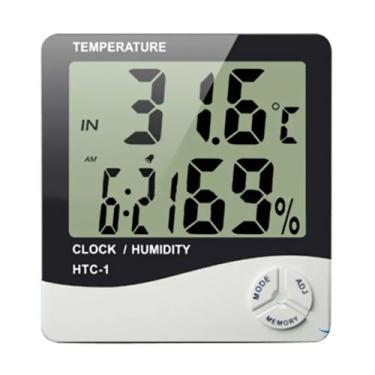 Imagem de Relogio De Parede E Mesa Termômetro Lcd Digital Temperatura - Tomate