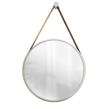 Imagem de Espelho Decorativo Adnet Cinza Alça Café 40cm Redondo - E2G Design
