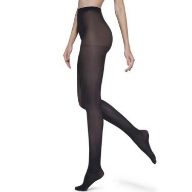 Imagem de Meia-Calça Opaca Loba Lupo 05830-001 Microfibra Fio 40, Azul náutico, 