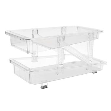 Imagem de Organizador de Latas de Refrigerante, 2 Camadas Expansíveis e Empilháveis, Organizador de Latas de Refrigerante para Geladeira, Dispensador Automático de Latas de Bebidas (Claro)