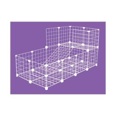 Imagem de Cercado Aramado Porquinho Da ÍNdia 2 Andares Fundo 60x120x60cm Branco 