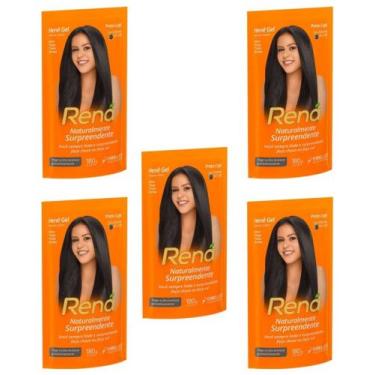 Imagem de Hene em Gel Rená Preto Café (Preto Escuro) 180gr Alisa, tinge e Da Bri