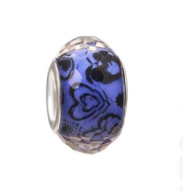 Imagem de Conjunto Berloque Murano Prata 925 - JMH Sets, Azul coração