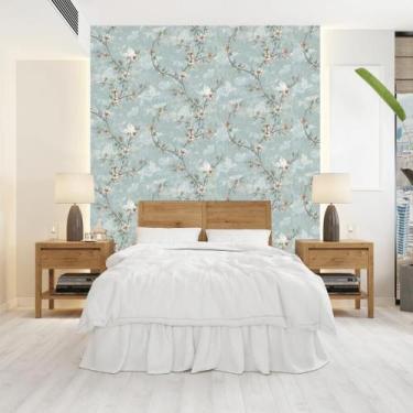 Imagem de Papel de Parede Floral Vintage Maça - Rolo com 10 Metros  Revestimento