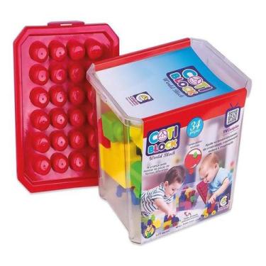 Imagem de Blocos Didáticos Coti Block Caixa Com 34 Peças Cotiplás