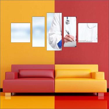 Imagem de Quadro Decorativo Consultórios Médicos Medicina Mosaico 5 Peças T6 - V