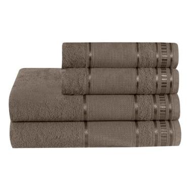 Imagem de Kit 04 Peças Elegante Premium 100% Algodão - Riffo Store, Chocolate