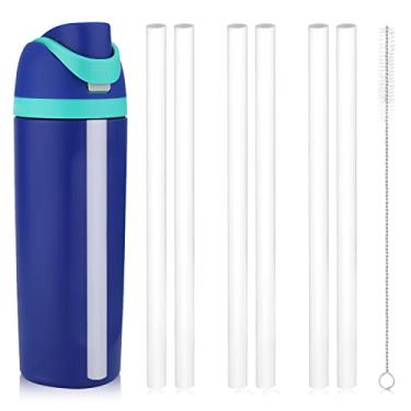 Imagem de Canudos de substituição de 540 ml para Owala FreeSip, 6 peças de canudos de plástico reutilizáveis com escova de limpeza para garrafa de água de aço inoxidável isolada Owala Flip 540 ml, peças de