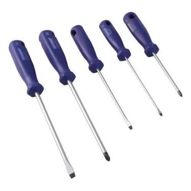 Imagem de Kit Chaves De Fenda Simples E Phillips - 5 Peças - Gedore