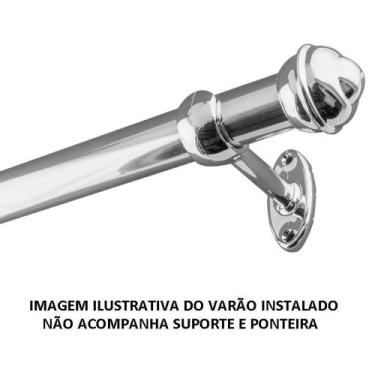 Imagem de Varão De Cortina 28mm Alumínio Cromado (1 varão inteiro) - Bella Arte,