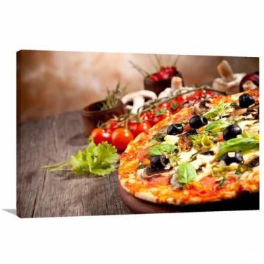 Imagem de Quadro Pizza Restaurante Pizzaria com Tela em Tecido - Wall Frame