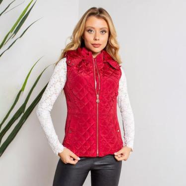 Imagem de Colete susie com capuz feminino - Susie Modas, Vermelho, PP, 10 unidad
