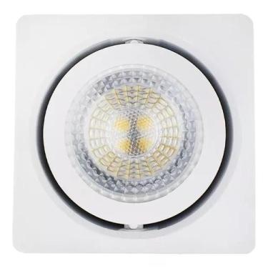 Imagem de Kit 20 Spot Quadrado Sobrepor Direcionável 7,5x7x7cm - Branco - Megalu