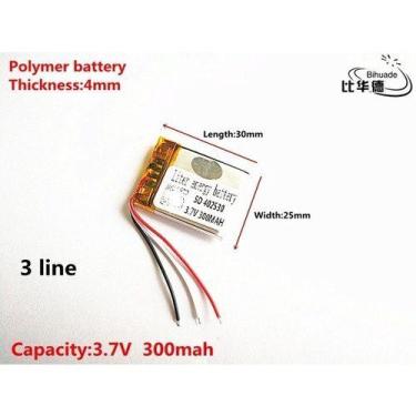 Imagem de Bateria  3,7v 300mah 3 Fios 402530 4x25x30mm - - KMIG