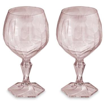 Imagem de Kit 2 Taça Plástica Para Água Suco Chá Gin Festa 350ml Tango Rosa - Uz
