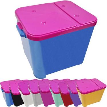 Imagem de Container Porta Ração Canister Plástico com Tampa Rosa Protege Conserv