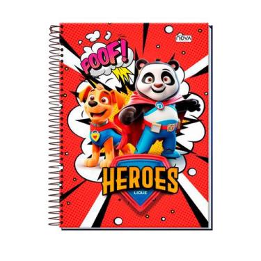 Imagem de Caderno De Desenho Espiral Heroes 1/4 Infantil Escolar - Nova Cadernos