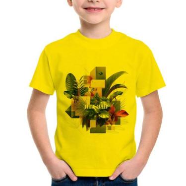 Imagem de Camiseta Infantil Think Green - Foca na Moda, Amarelo, 8