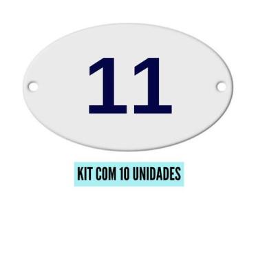 Imagem de Kit Com 10 Números Oval PVC  Numerador 1 ao 20 - Danti, Número 11 - 10