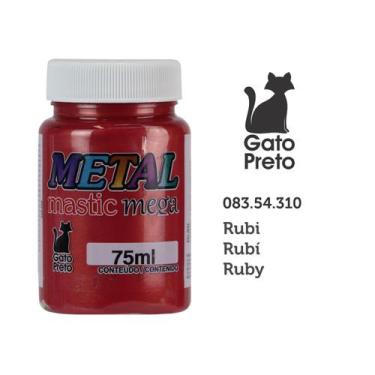 Imagem de Tinta Metal Mastic Mega 75ml Artesanato Gato Preto Rubi