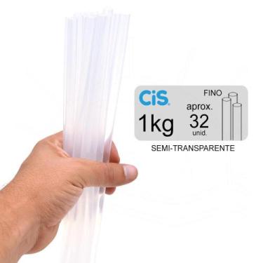 Imagem de Bastão de Cola Quente Semi Transparente Grosso - 1Kg - Cis