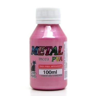 Imagem de Tinta Metal Mega PVA Metálica 100ml - Gato Preto, 306 ROSA