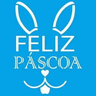 Imagem de Stencil Litoarte Páscoa 20 x 20 cm - STXX-055 Feliz Páscoa