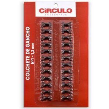 Imagem de Colchete de Gancho Nº 01 com 24 Unidades - Círculo, 20 - PRETO