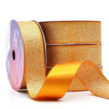 Imagem de Fita de Cetim Com Lurex Prata Nº 05 22mm Com 10 Metros - Cinderela, AM