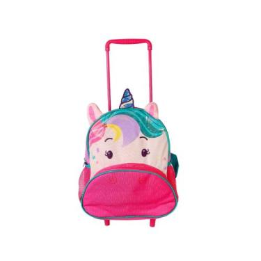 Imagem de Mochila escolar de rodinhas infantil feminina 14 litros escola passeio