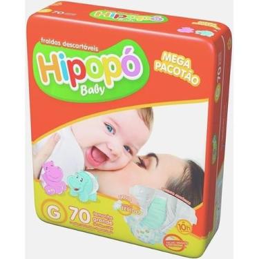 Imagem de Fralda Hipopó Baby Mega Tamanho G Descartável com 70 Unidades - HIPOPO