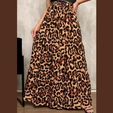 Imagem de Saia Longa 3 Marias Camadas moda Evangélica Rodada Elástico na Cintura