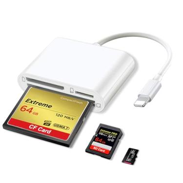 Imagem de Leitor de cartão SD CF compatível com iPhone/iPad SD CF Micro SD/TF Adaptador de Leitor de Cartão de Memória Digital Trail Game Acessórios Plug and Play